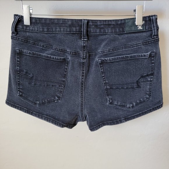 American Eagle Outfitters Hi-Rise Shortie Black Denim Jean Shorts - Picture 7 of 16